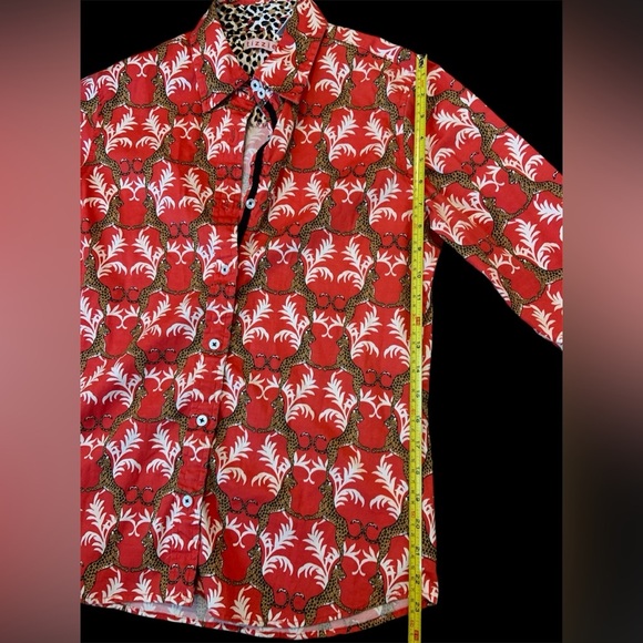 Tizzie Womens Button Down Long-sleeve Jaguar leopard graphic print size M - Picture 7 of 12